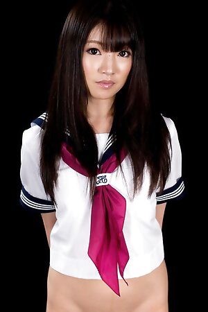 Bound brunette Mizuho Shiina involuntarily showing off her leaking Japanese puss