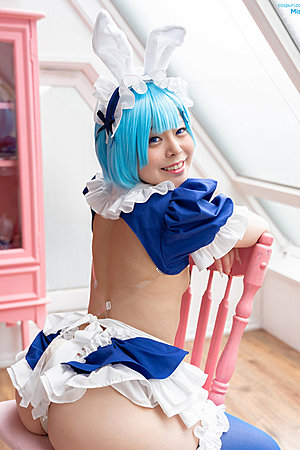 Hot Japanese Misa poses in a bunny suit and shows her sexy ass